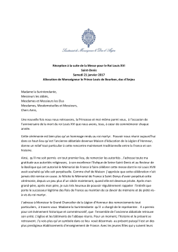 R&eacute;ception &agrave; la suite de la Messe pour le Roi Louis XVI Saint