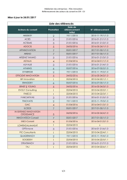 Liste des r&eacute;f&eacute;renc&eacute;s