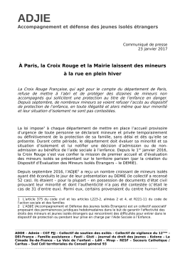À Paris, la Croix Rouge et la Mairie laissent des mineurs à la