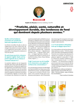 Retrouvez l`interview de Sophie de Reynal, directrice marketing