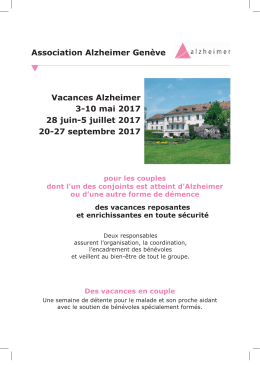 Flyer Vacances Alzheimer 2017