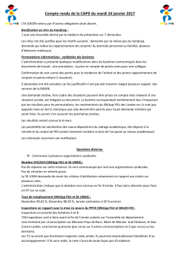 Compte rendu de la CAPD du mardi 24 janvier 2017 - SNUipp