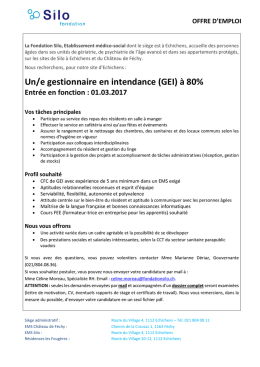 Un/e gestionnaire en intendance (GEI) à 80%