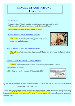 Le programme des stages