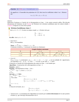 Division Euclidienne dans Z