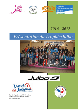 R&eacute;glement Troph&eacute;e JULBO 2017