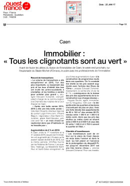 Immobilier : &laquo; Tous les clignotants sont au vert