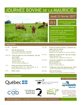Journ&eacute;e bovine de la Mauricie 2017