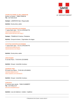 COURS DE DANSE ALAIN LAMARCHE Sentier