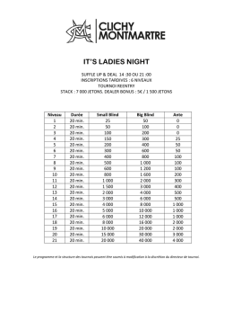 la structure détaillée du tournoi