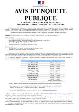 avis d`enquête PPRL La Faute-sur-Mer