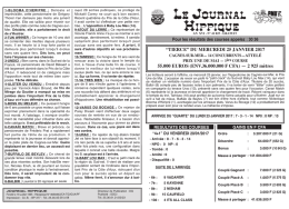 PMU du Mercredi 25 Janv 2017