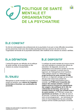 politique de santé mentale et organisation de la psychiatrie