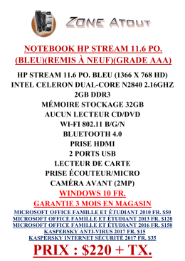 hp stream 11.6 po.