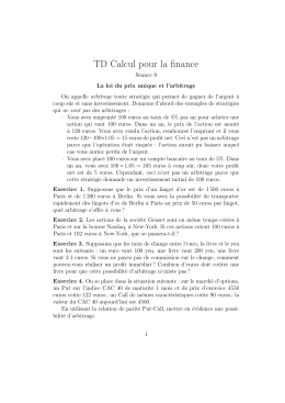 La loi du prix unique et l`arbitrage.