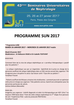 PROGRAMME SUN 2017