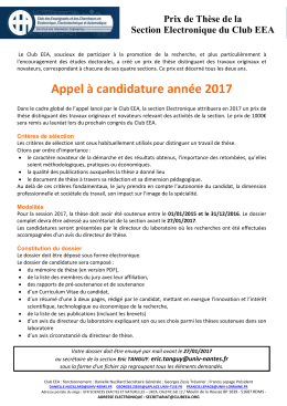 Appel Prix de these Electronique 2017