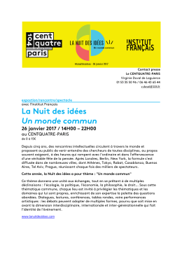 La Nuit des id&eacute;es Un monde commun