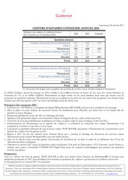 chiffre d`affaires consolide annuel 2016