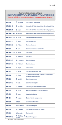 non définitive - Département des sciences juridiques