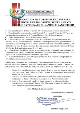 resolution de l`ag du 21.01.2017 - La plateforme nationale de C  te d