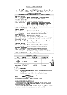 feuillet du 22 janvier 2017 - Paroisses Notre-Dame-de-la
