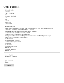 Offre d`emploi