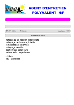 agent d`entretien polyvalent h/f