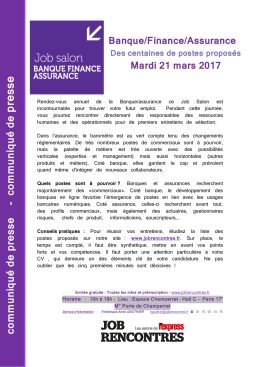 14 e &eacute;dition du Job Salon Banque Finance