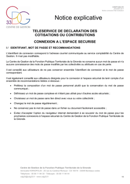 Connexion à l`espace sécurisé - Centre de gestion de la fonction