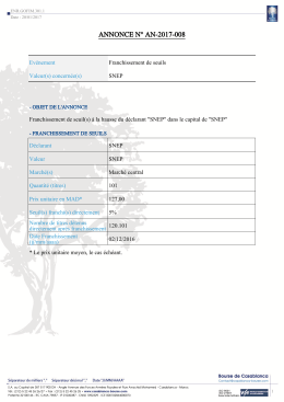 SNEP : Franchissement de seuils