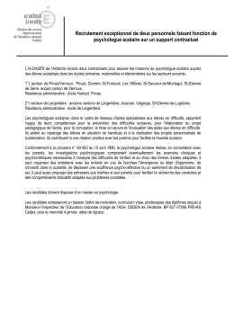 Recrutement exceptionnel de deux personnels faisant fonction de