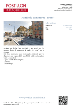 Fonds de commerce - 110m&sup2;