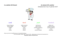 menu du 23 au 27 janvier 2017