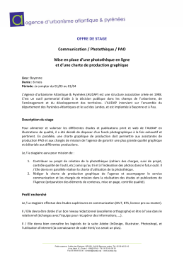 OFFRE DE STAGE Communication / Photothèque / PAO