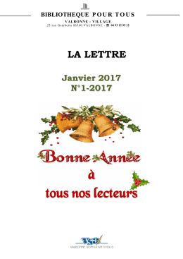 La Lettre de Janvier 2017