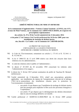 Ventoux Comtat Venaissin » (COVE), sise 1171