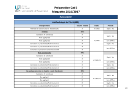 Préparation Cat B Maquette 2016/2017