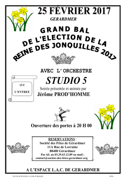 25 février 2017 studio 5 - Société des Fêtes de Gérardmer