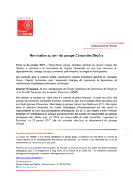 Nomination au sein du groupe Caisse des Dépôts (Virginie