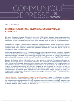eurazeo renforce son investissement dans vestiaire collective