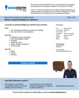 Monteur sanitaire/chauffage avec exp&eacute;rience - PDF