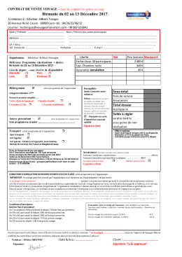 Fiche d`inscription - Dynamiq Voyages 84