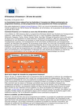 D`Erasmus &agrave; Erasmus+: 30 ans de succ&egrave;s
