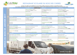 Menus de Janvier 2017 - La Roche-sur