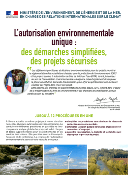 L`autorisation environnementale unique