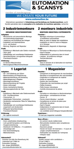 2 Industriemonteure 2 monteurs industriels 1 Lagerist - Grenz-Echo