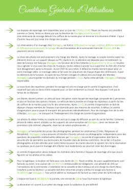 Conditions G&eacute;n&eacute;rales