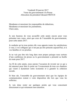 Voeux du gouvernement à la Presse