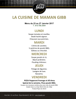 LA CUISINE DE MAMAN GIBB